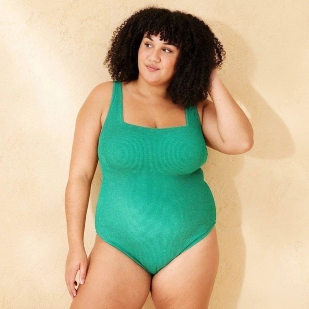 Shade & Shore Women's Emerald Green One Piece Swimsuit Size 17 New With Tags